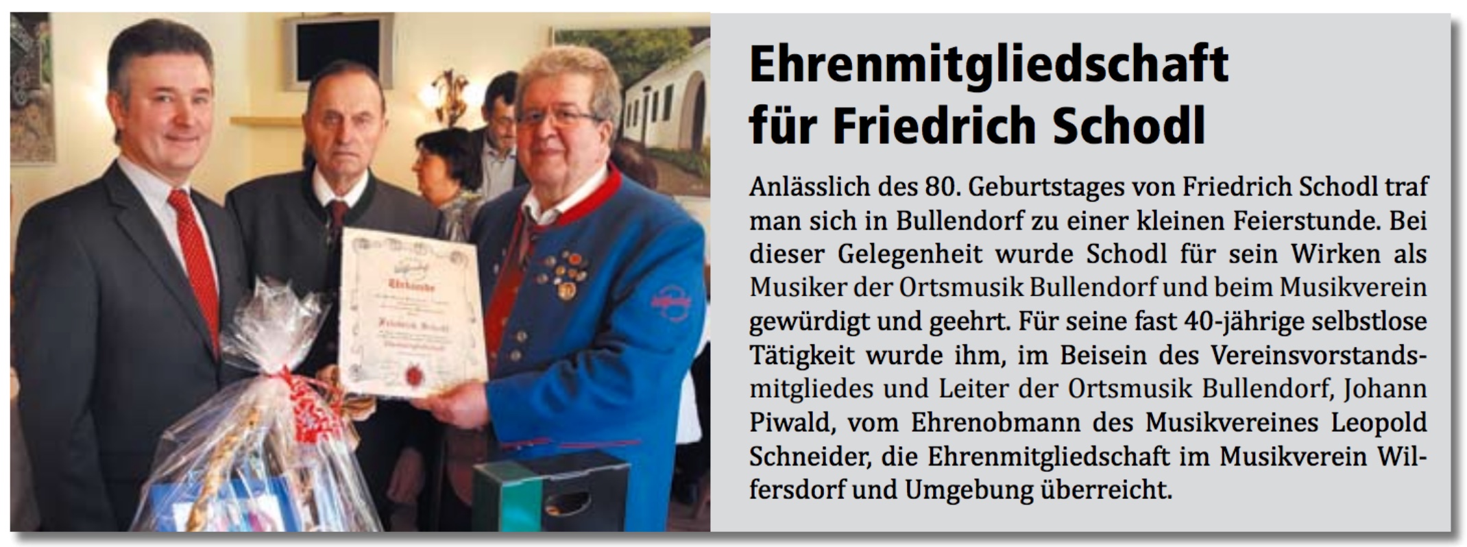 2017 04 Ausgabe1 Gemeindezeitung Wilfersdorf Ehrenmitgliedschaft Schodl