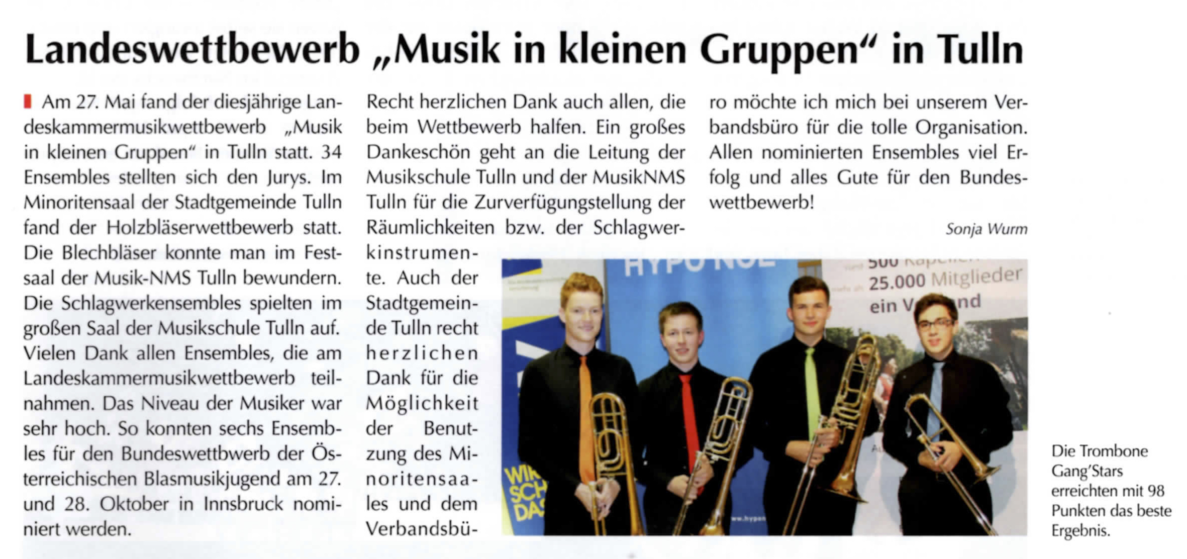 2018 07u08 Blasmusik Musik in Kleinen Gruppen Tulln