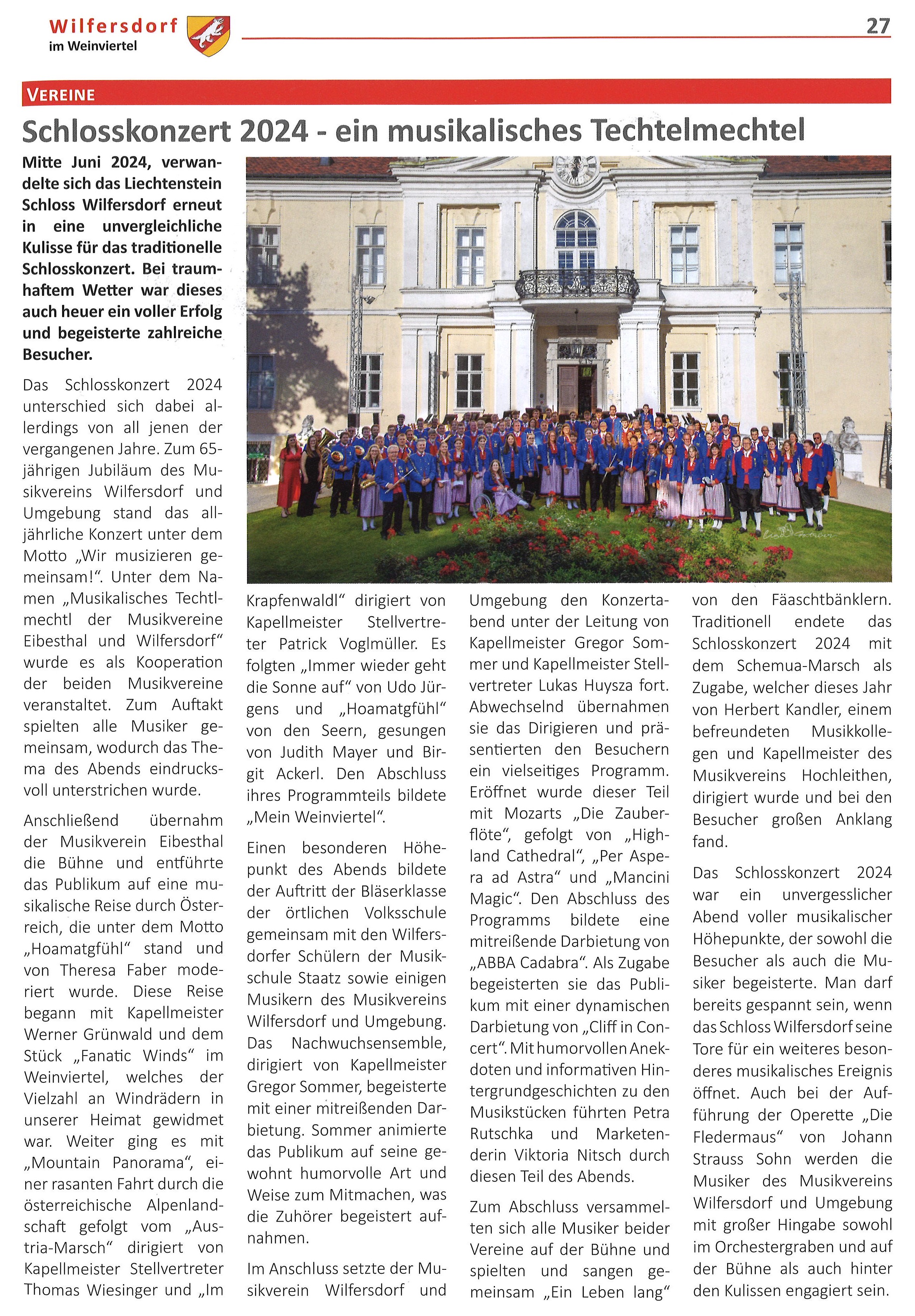 2024 07 01 Ausgabe2 Gemeindezeitung Wilfersdorf Schlosskonzert