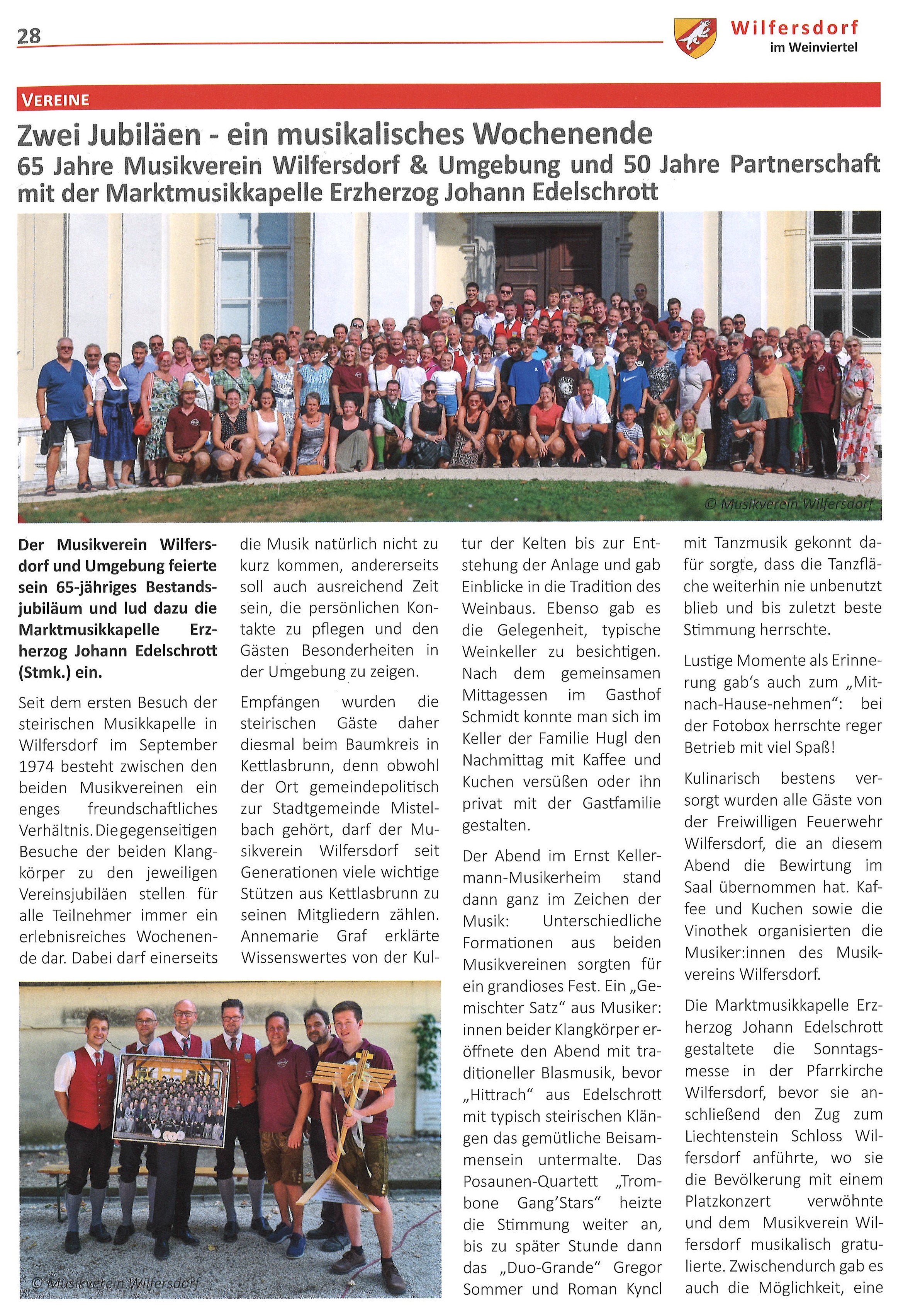 2024 10 Gemeindezeitung Wilfersdorf Musikalisches Wochenende 1